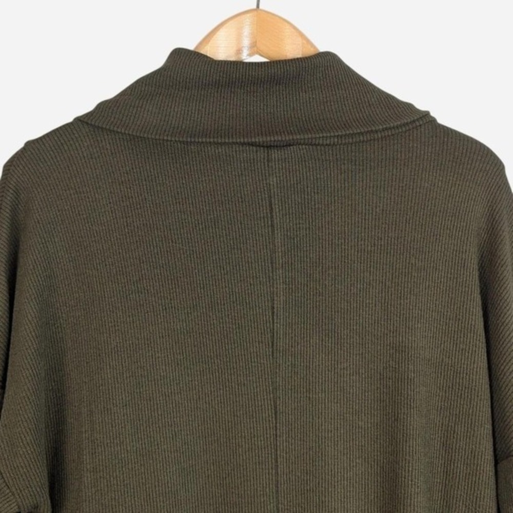 Joseph Ribkoff Needle Rib Cocoon Dress Olive Black Zip NWT 10 - Picture 7 of 11
